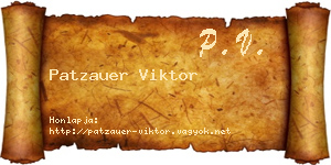 Patzauer Viktor névjegykártya